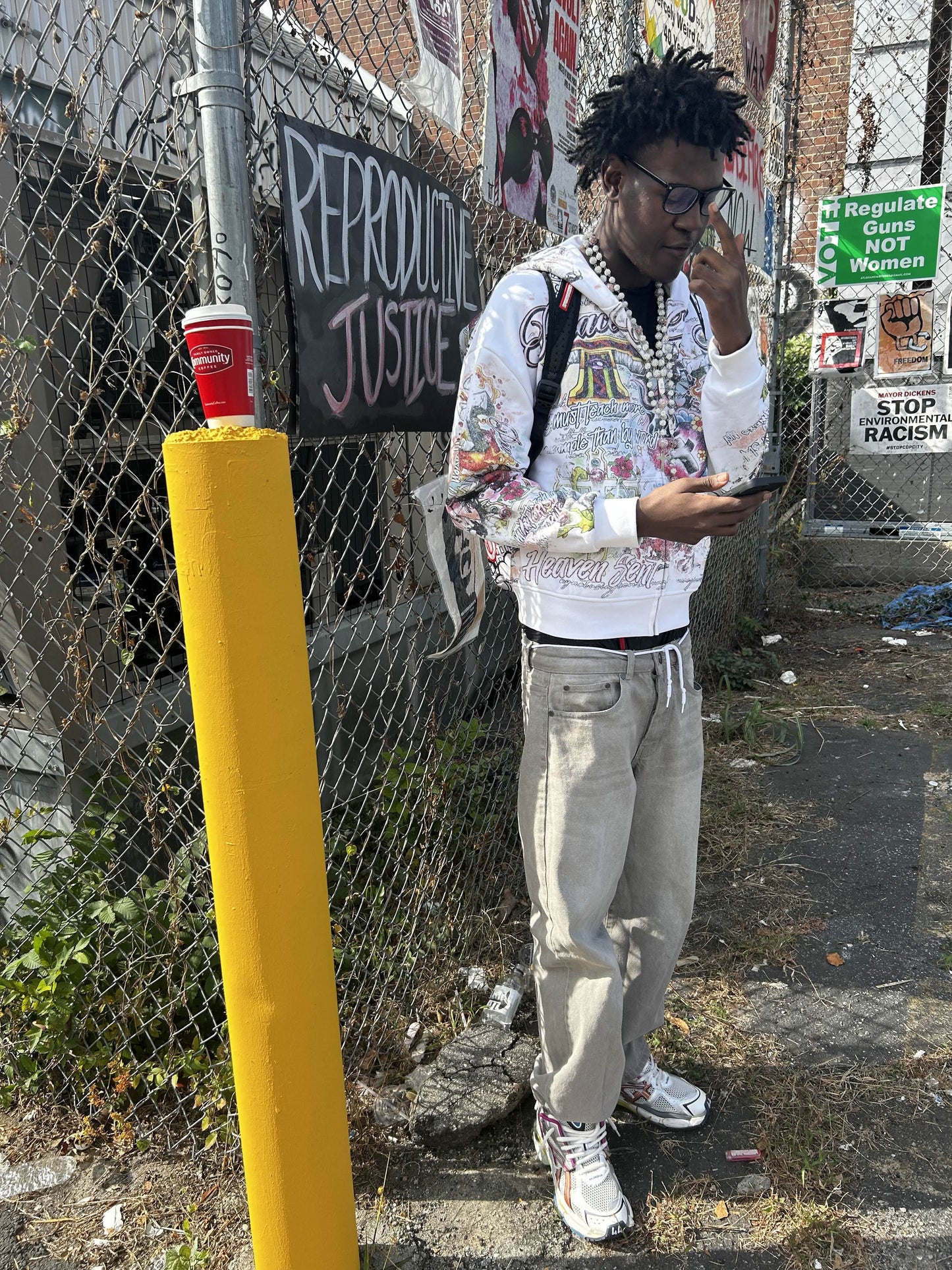 PEACE OF ART ZIP UP JACKET