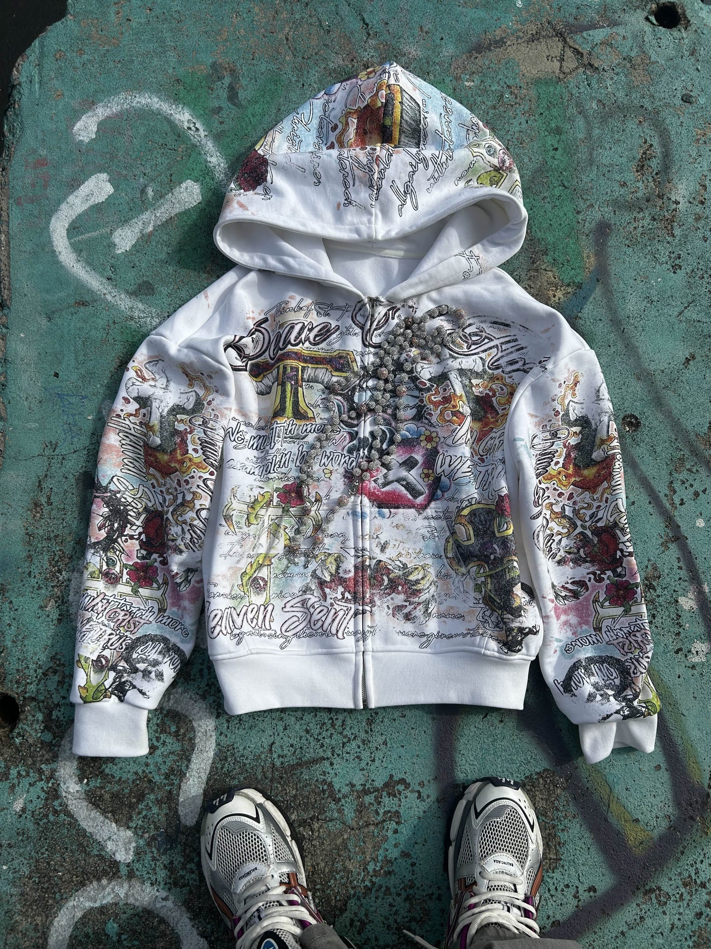 PEACE OF ART ZIP UP JACKET
