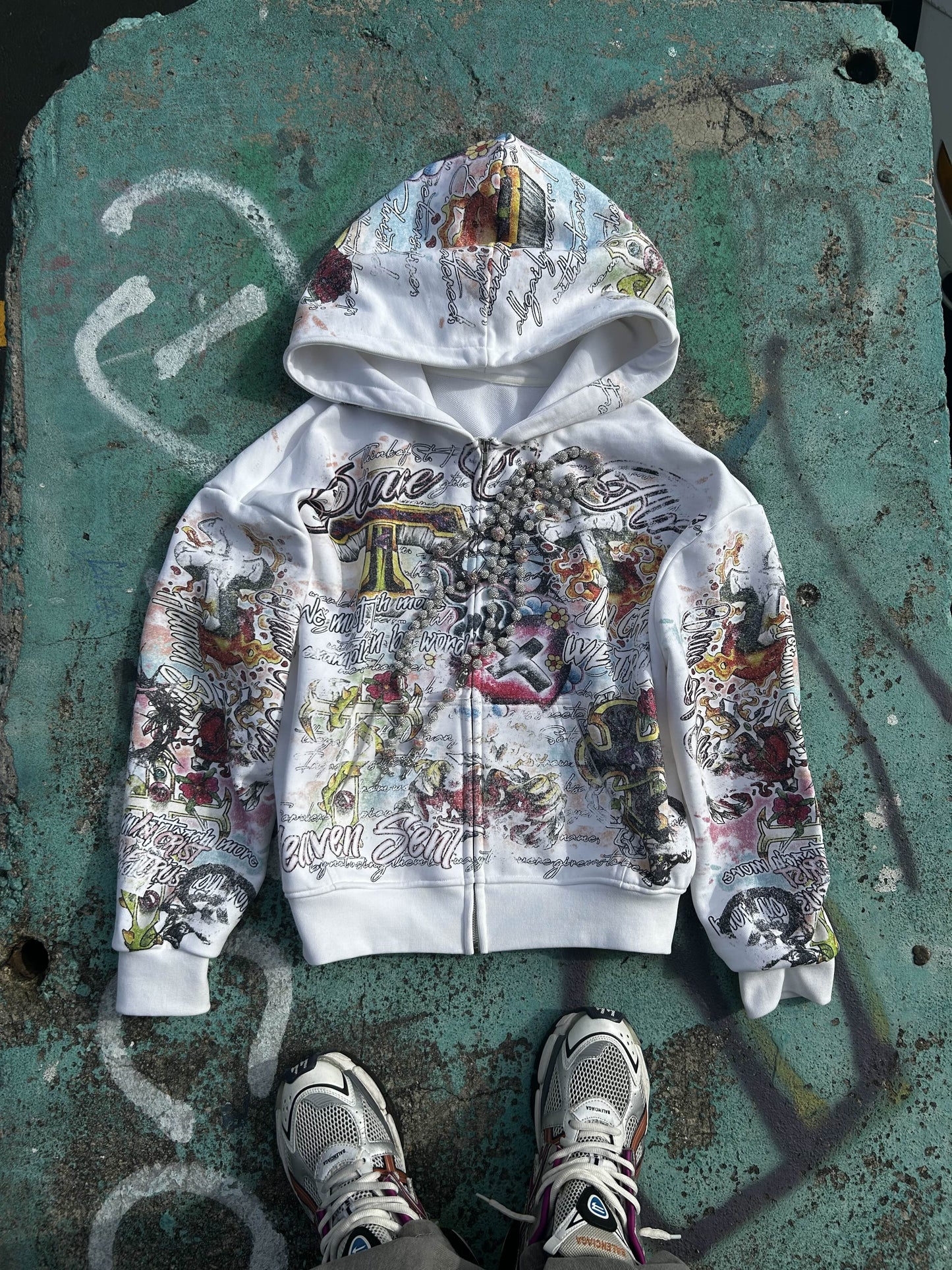 PEACE OF ART ZIP UP JACKET