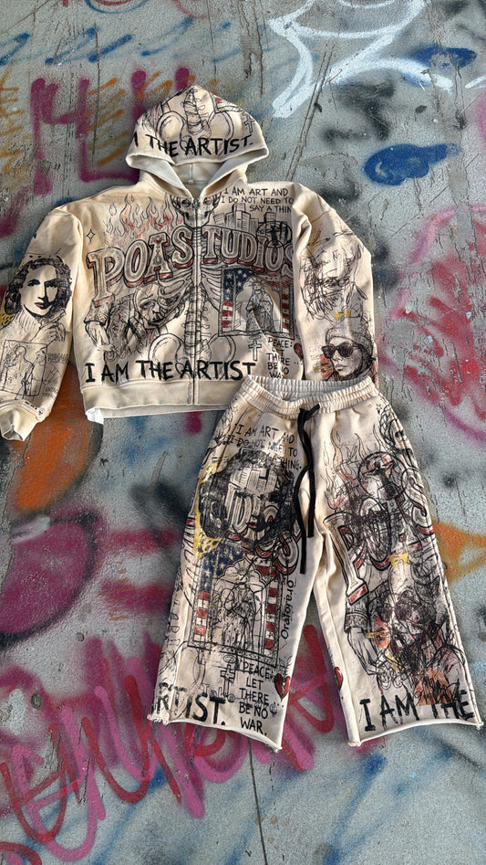 PEACE OF ART CRÉME GRAPHIC JACKET