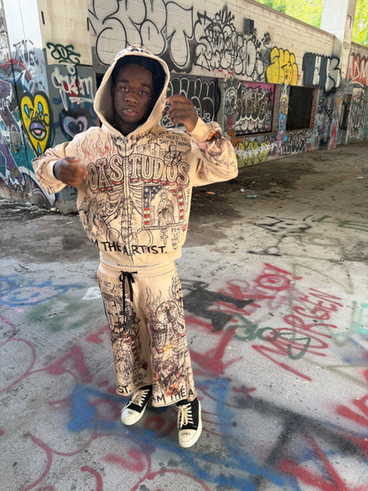 PEACE OF ART CRÉME GRAPHIC JACKET