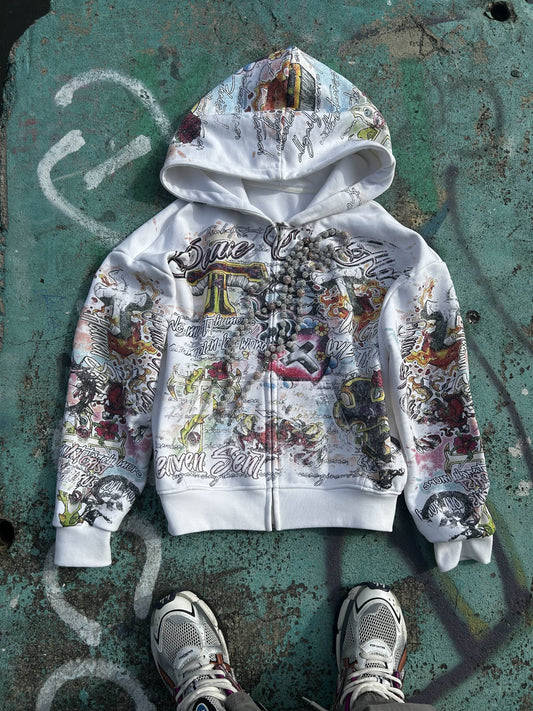 PEACE OF ART ZIP UP JACKET